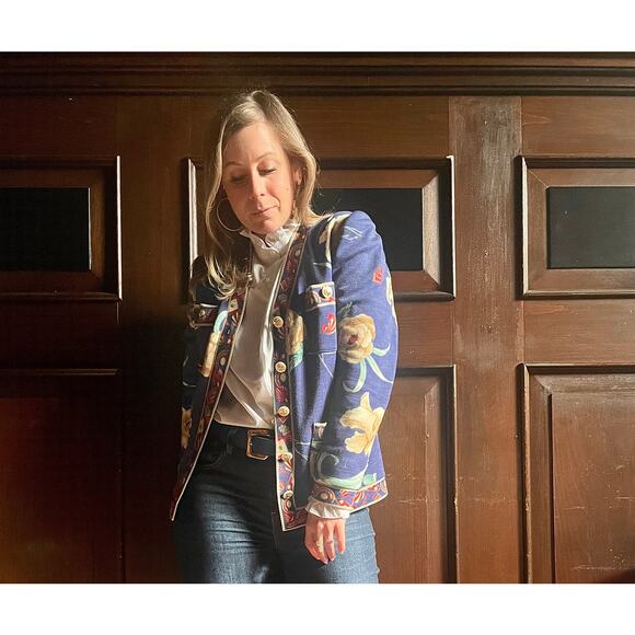 Wool jacket with flower prints from Botto, size 10 - Picture 5 of 8